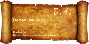 Deman Arnold névjegykártya